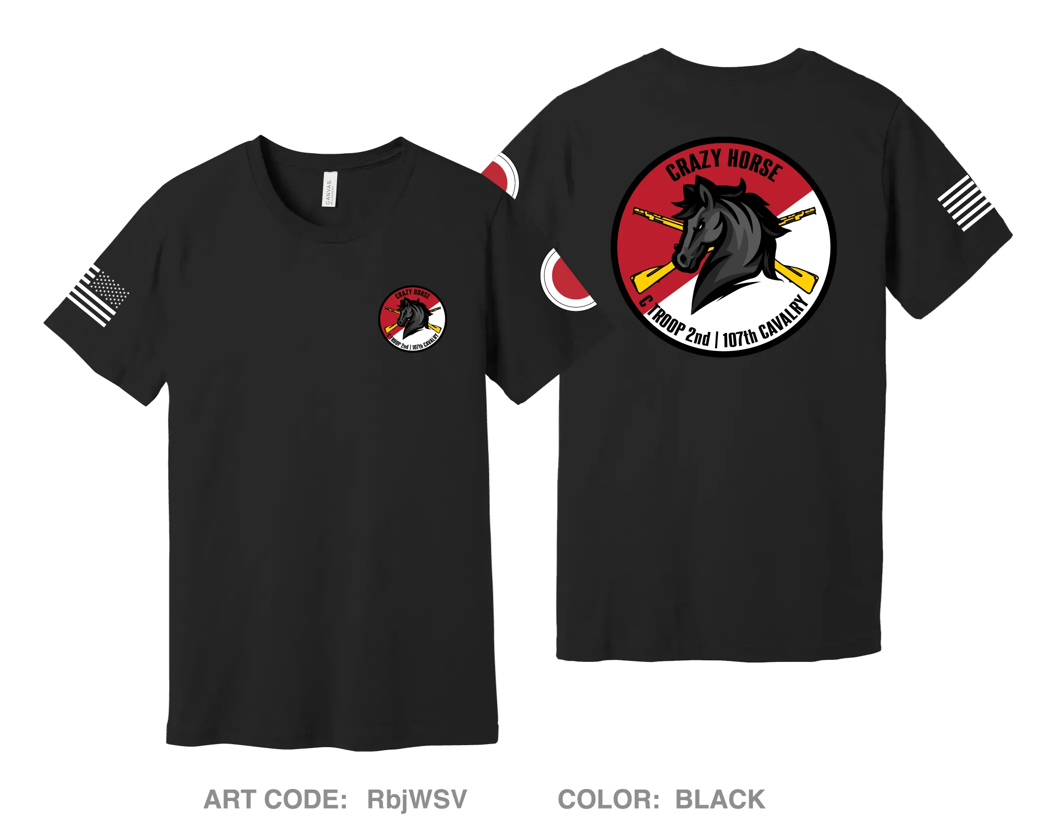 2-107th CAV, C TRP Comfort Unisex Cotton SS Tee - RbjWSV