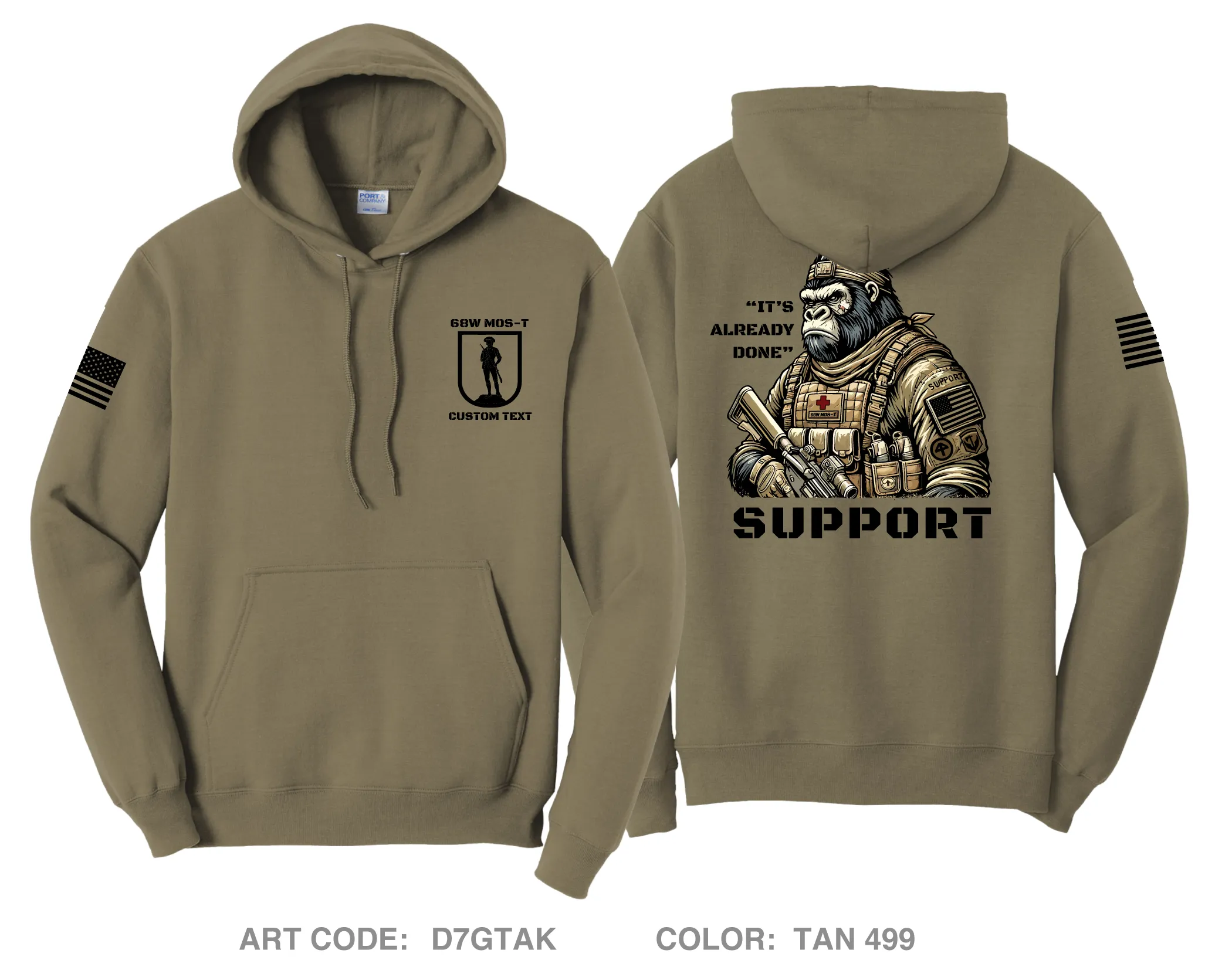 2 BN 254th RTI NJ ARNG Comfort Unisex Hooded Sweatshirt - D7GTAK