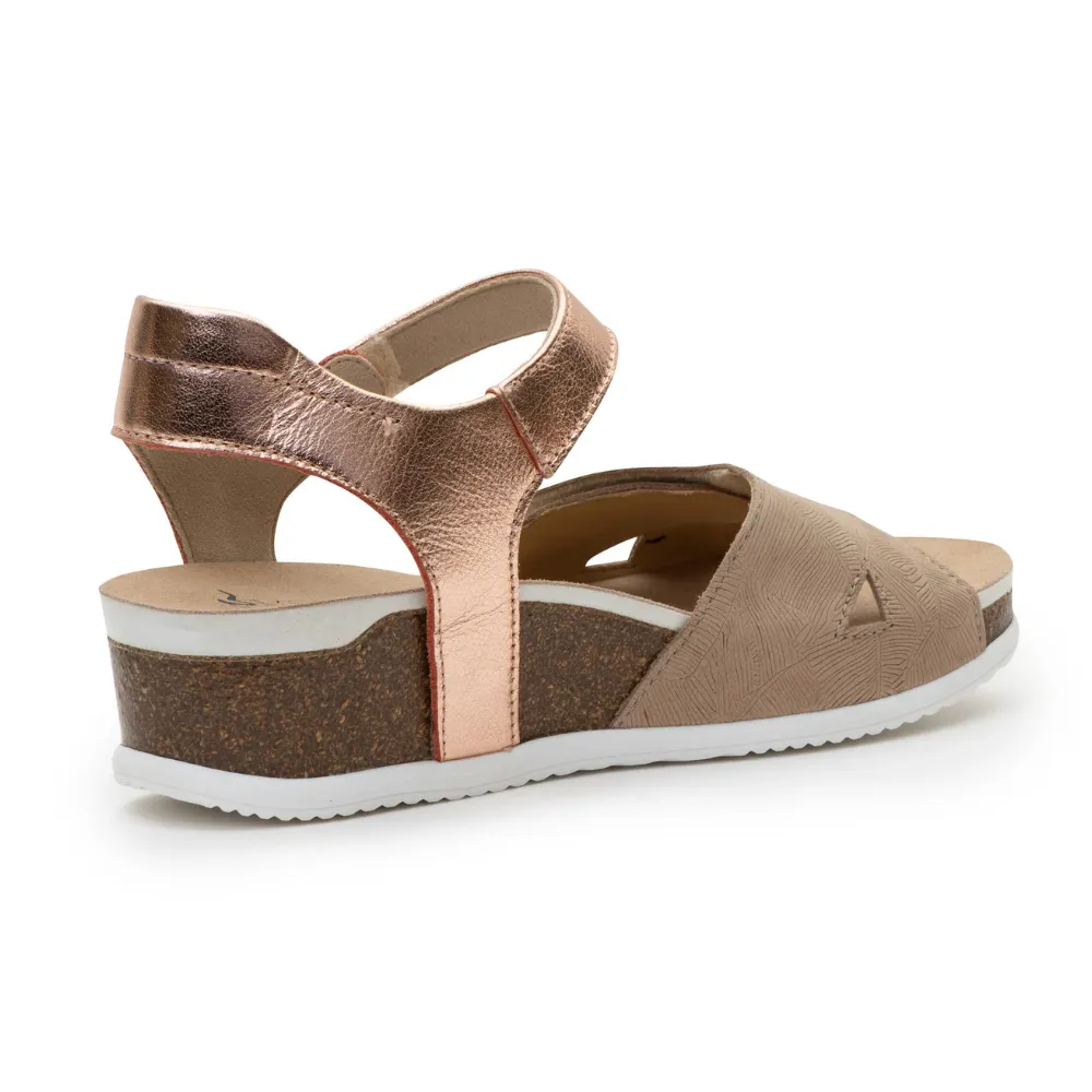 Ara Nantucket Sand/Rose Gold Wedge Sandal (Women's)