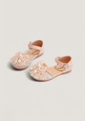 Beaded Wedding Flats in Pink