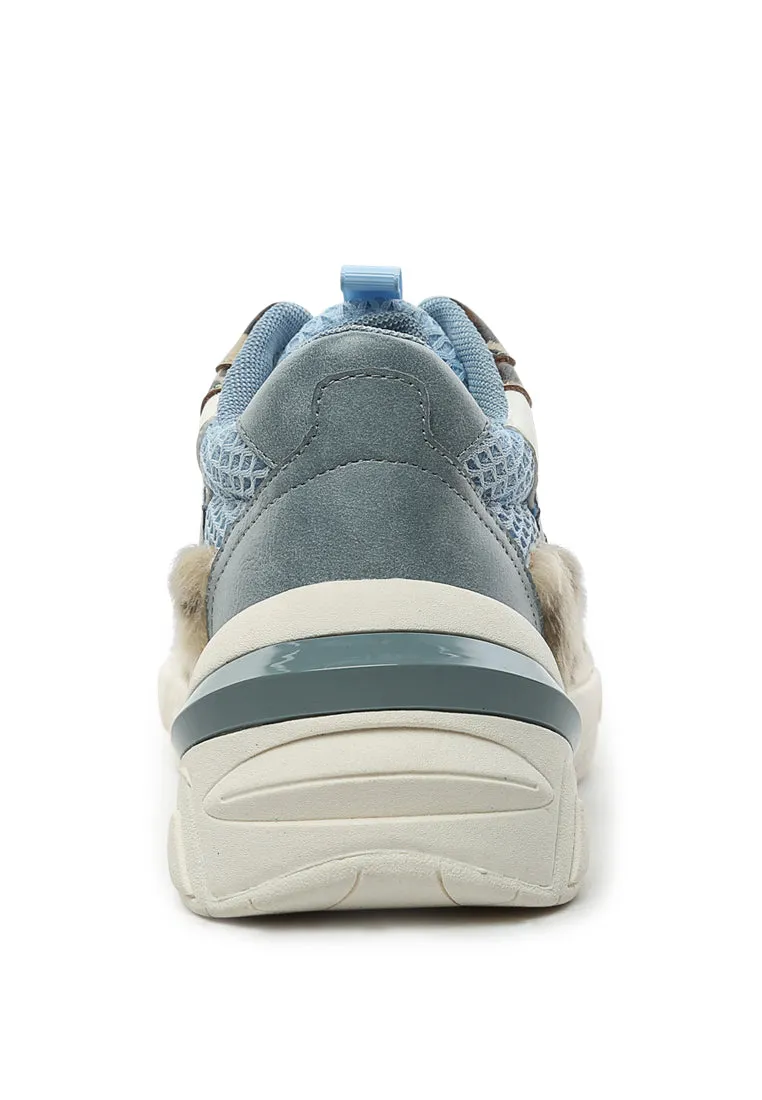 beasty fur detail chunky trainers