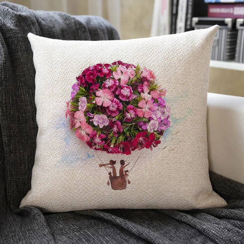 Beautiful Flowers Linen Pillowcase