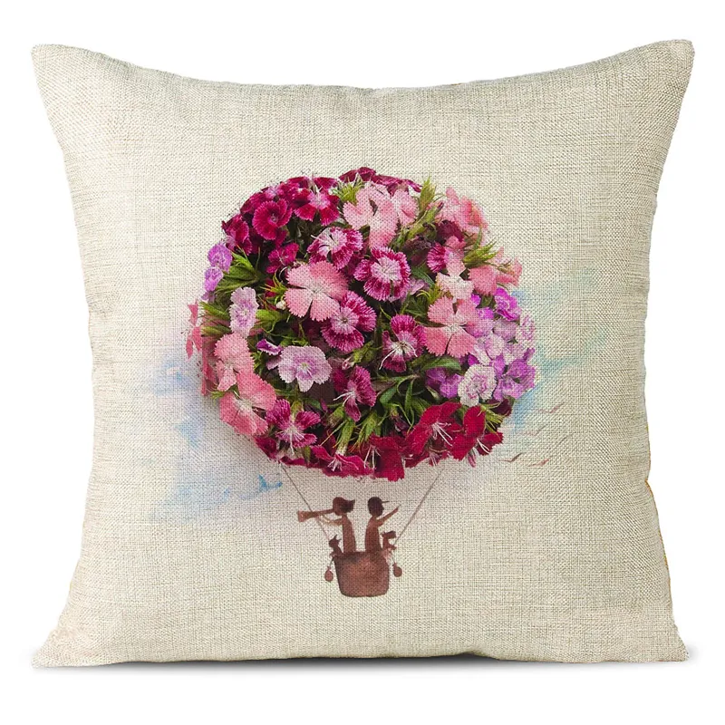 Beautiful Flowers Linen Pillowcase