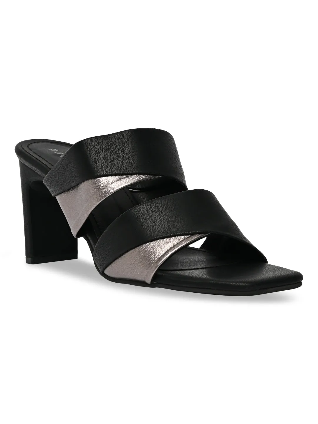 Black Women High Block Heel Sandals