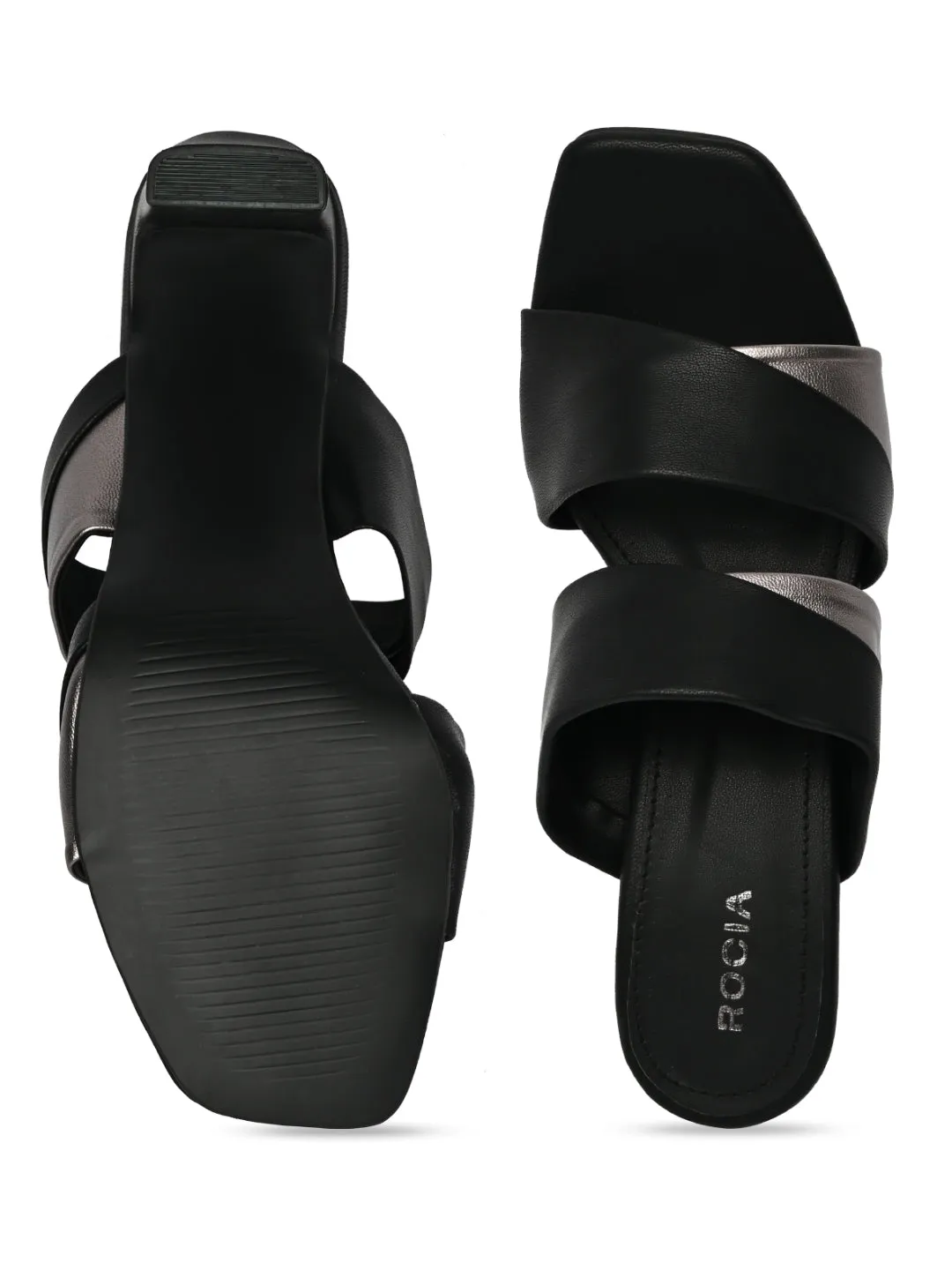 Black Women High Block Heel Sandals