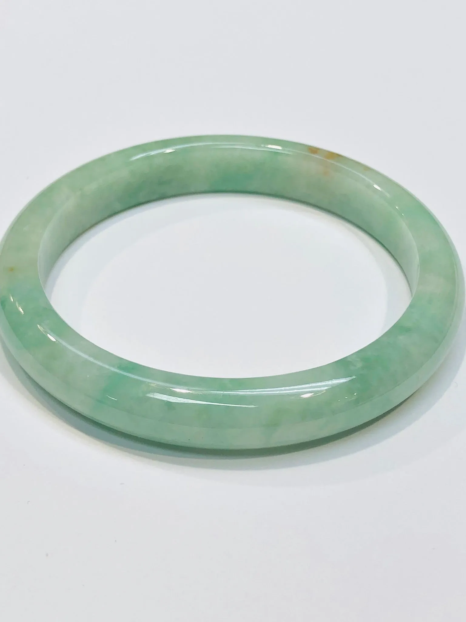 Burmese Blue Green Jadeite Comfort Fit Bangle