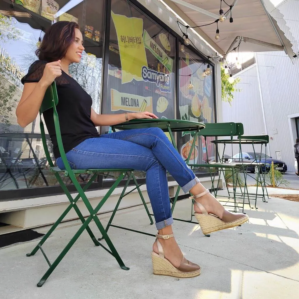 Carla Espadrille Wedge in Bronzed Mocha
