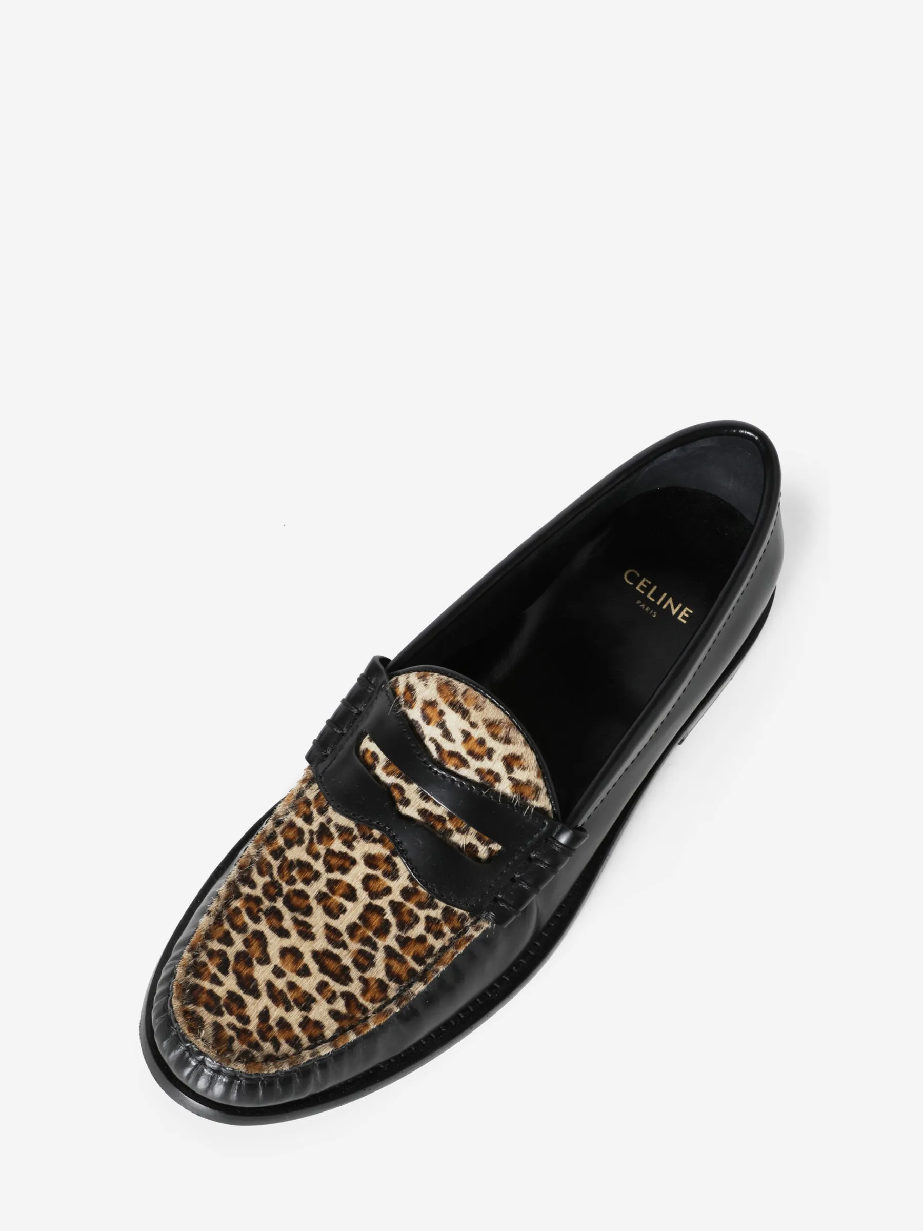 CELINE LEOPARD PRINT LOAFERS