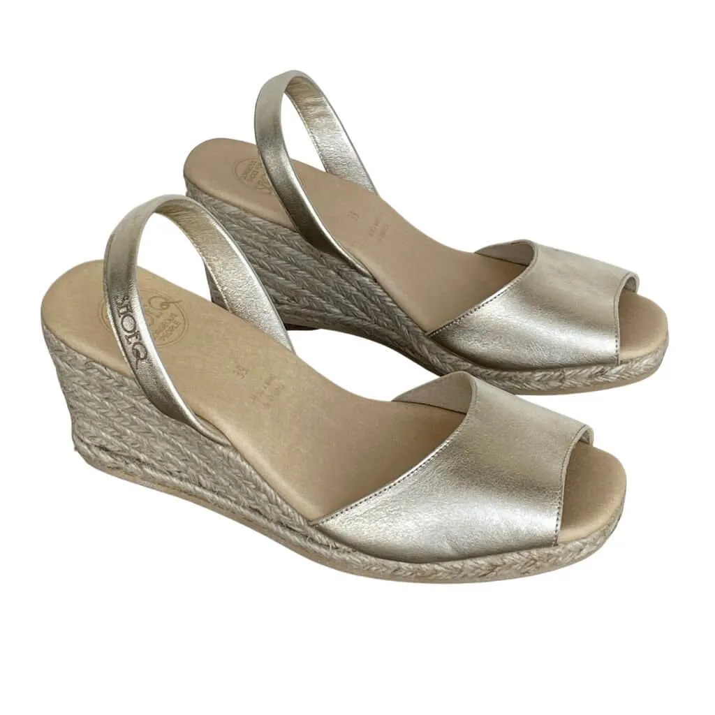 Classic Espadrille Wedge ('23 Edit) in Champagne Metallic