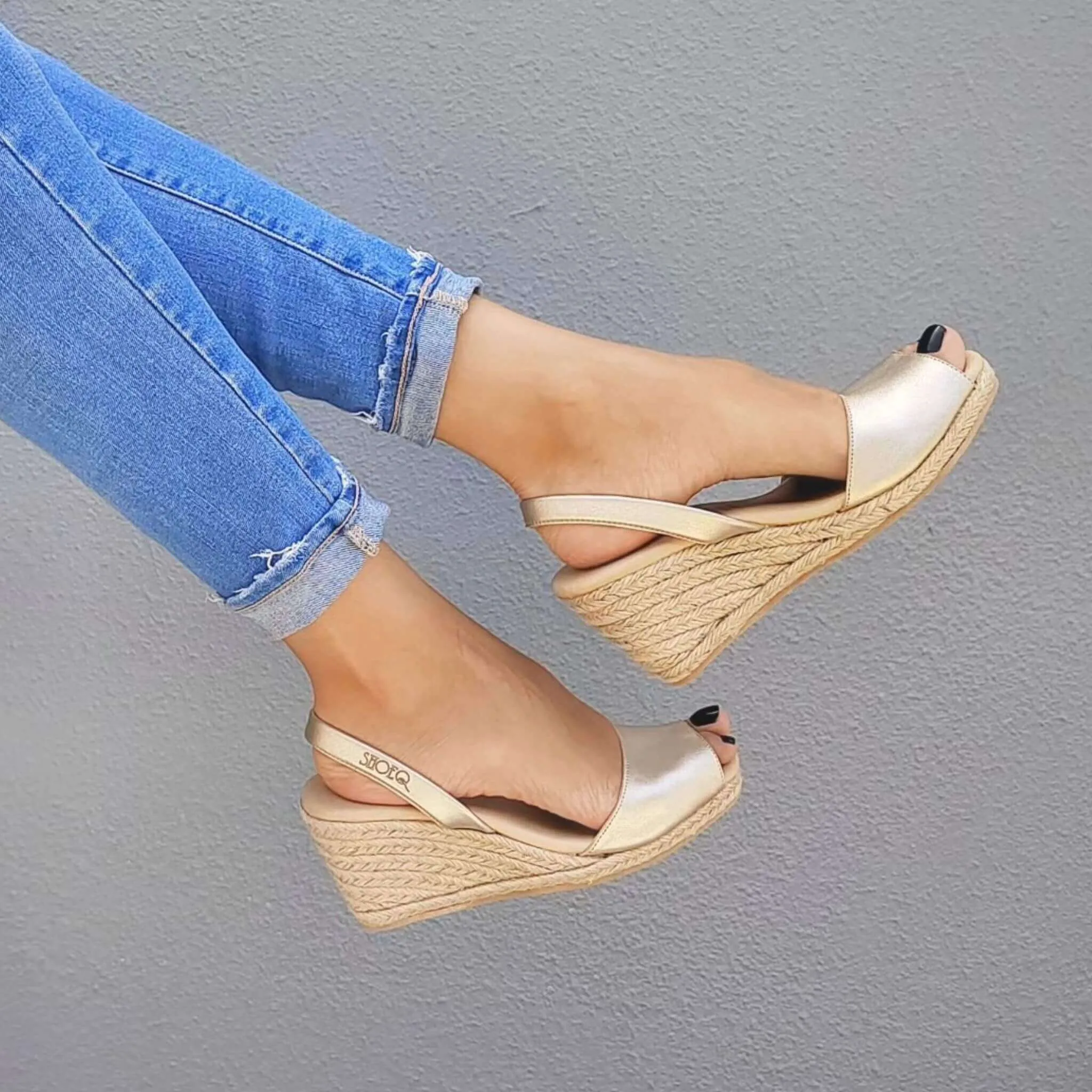 Classic Espadrille Wedge ('23 Edit) in Champagne Metallic