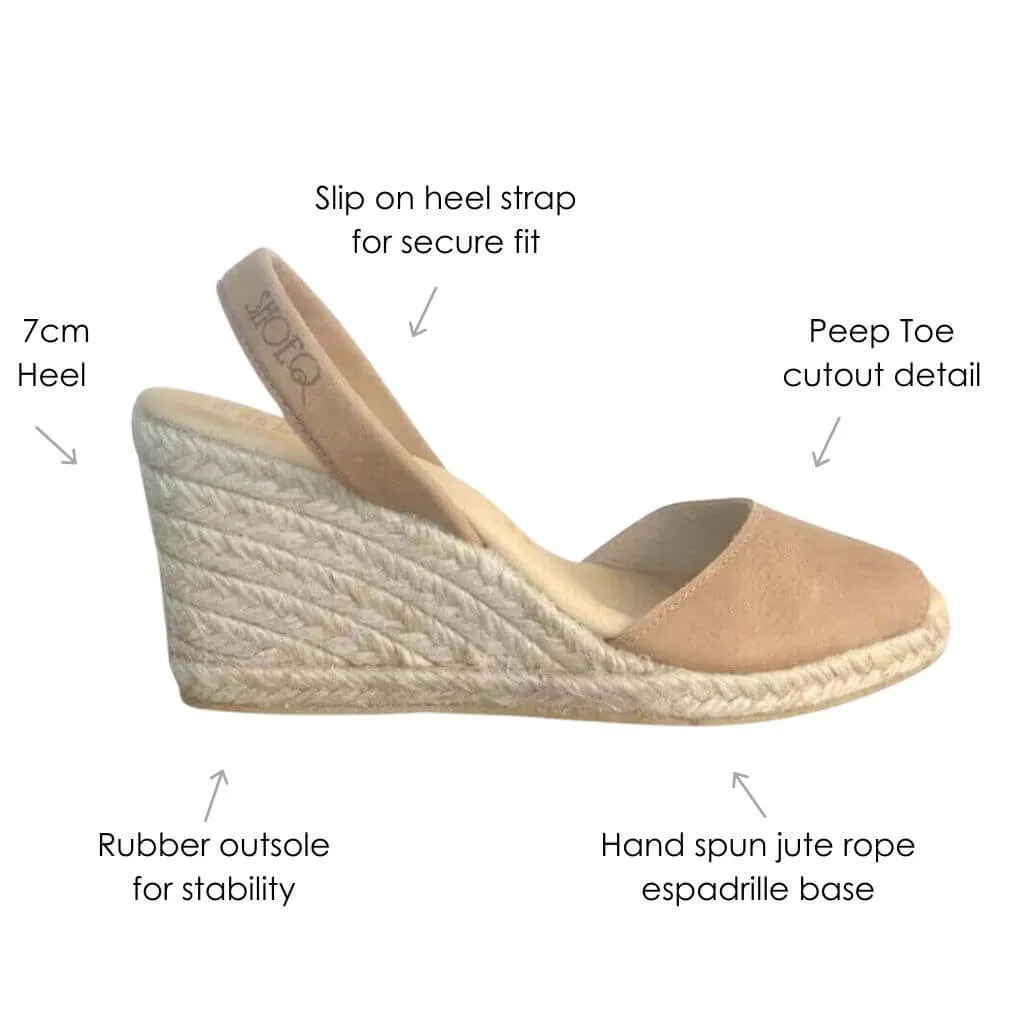 Classic Espadrille Wedge ('23) in Caramel Leather