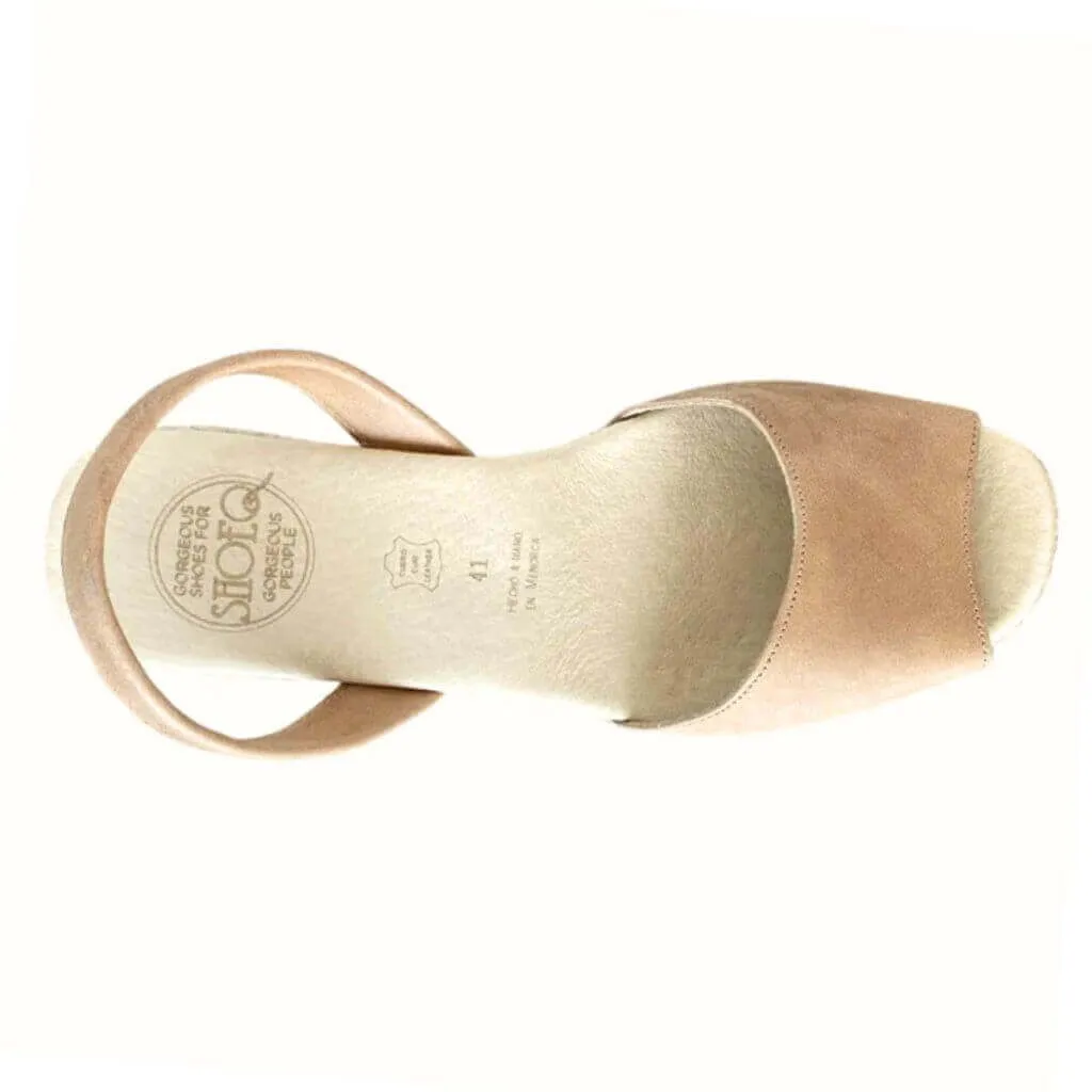 Classic Espadrille Wedge ('23) in Caramel Leather