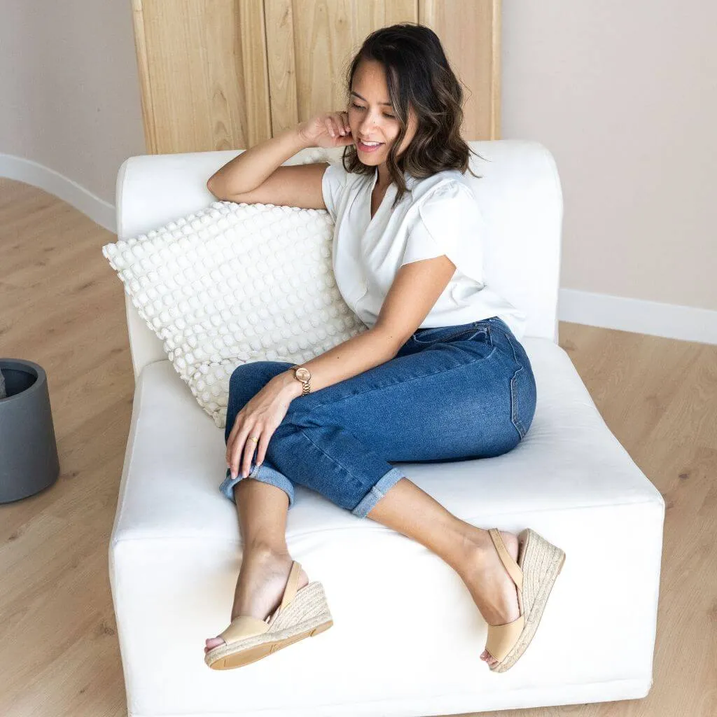 Classic Espadrille Wedge in Caramel
