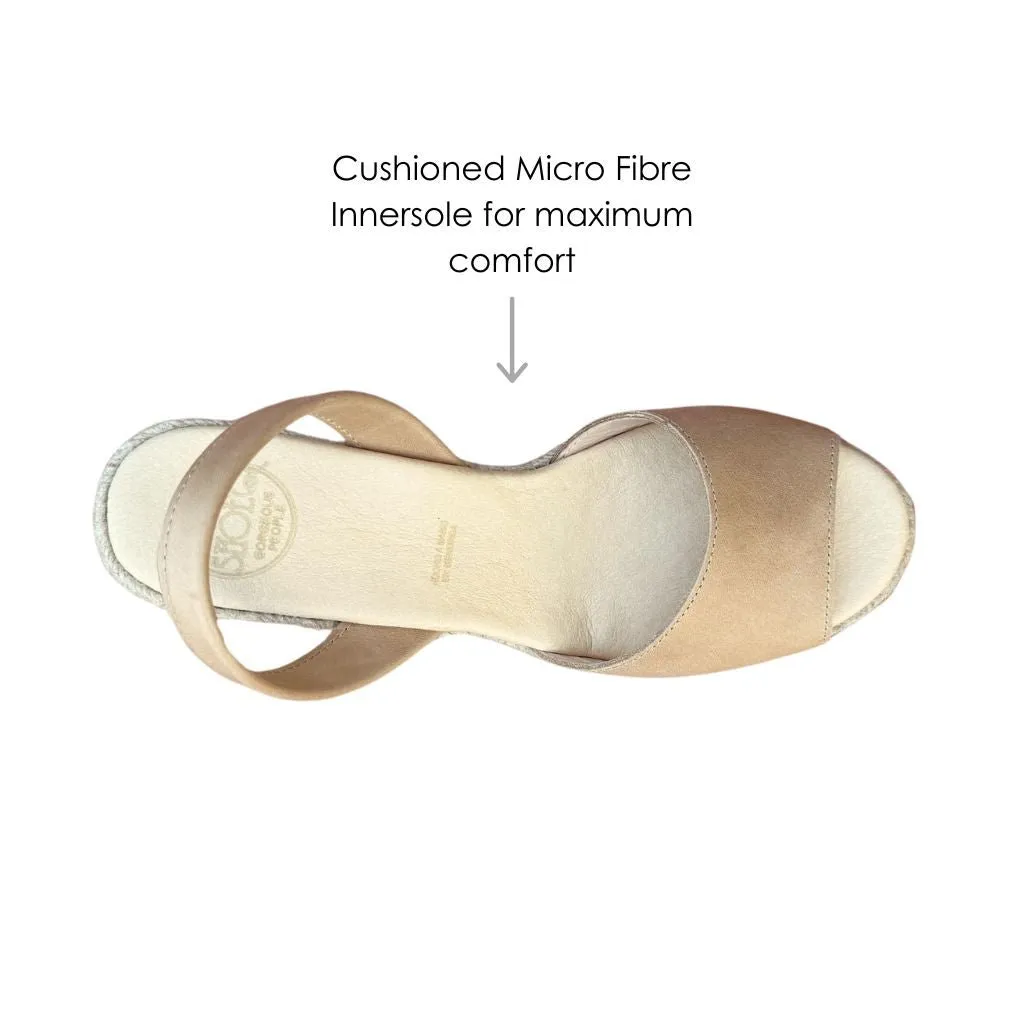 Classic Espadrille Wedge in Caramel