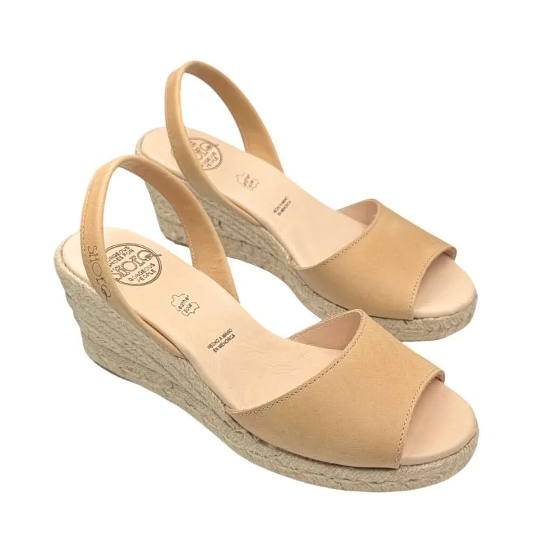Classic Espadrille Wedge in Caramel