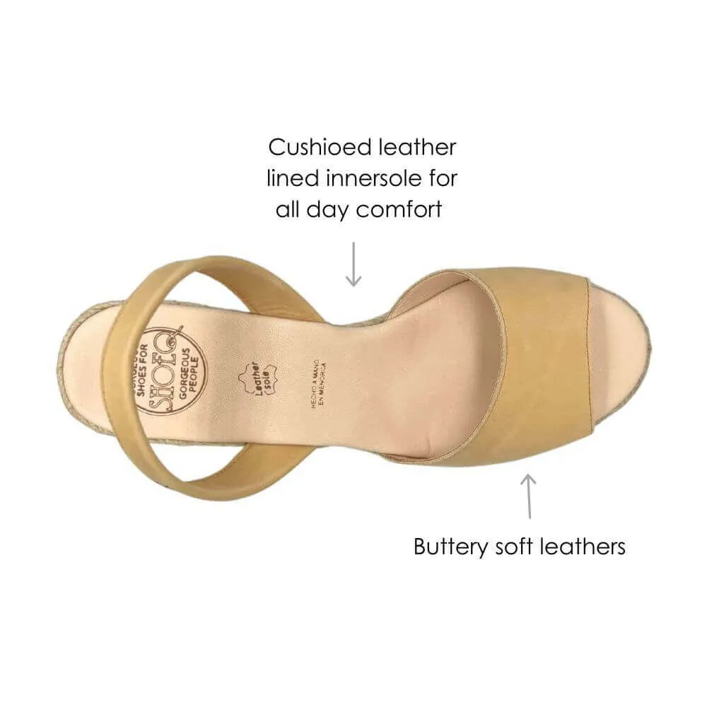 Classic Espadrille Wedge in Honey
