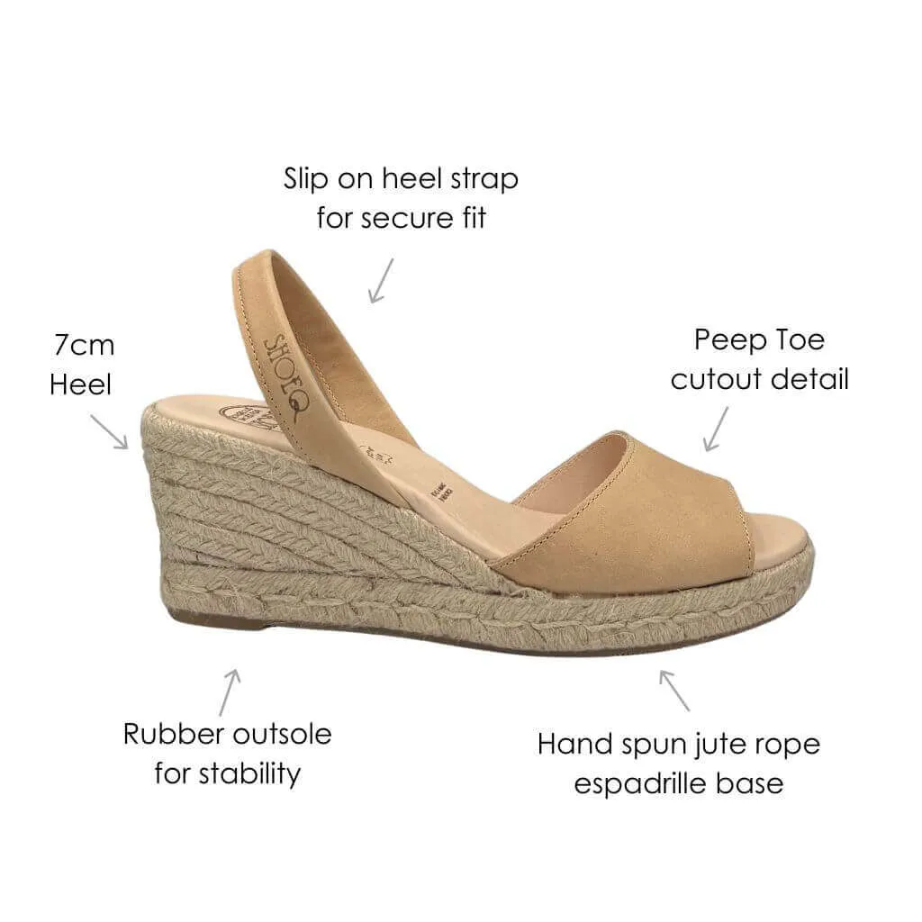 Classic Espadrille Wedge in Honey