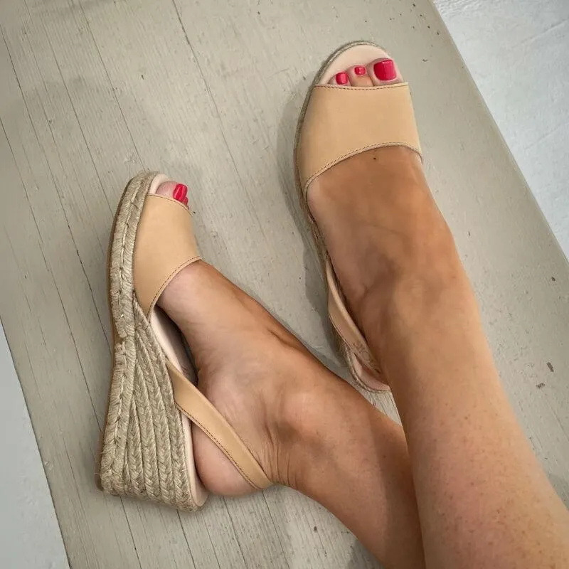 Classic Espadrille Wedge in Honey