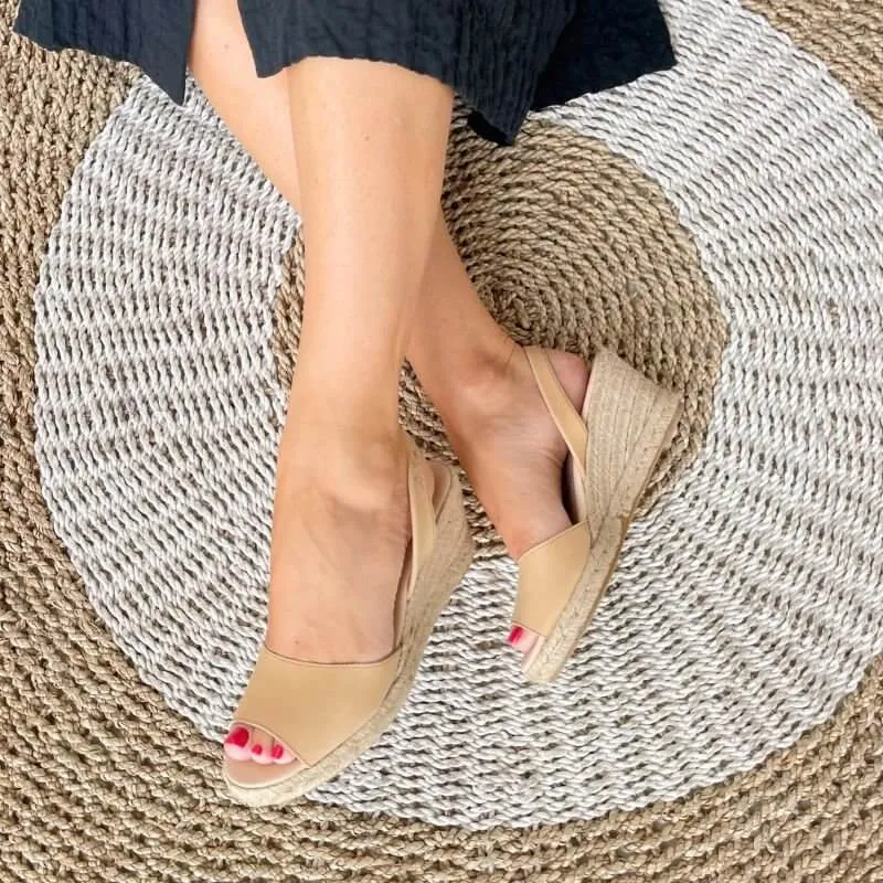 Classic Espadrille Wedge in Honey