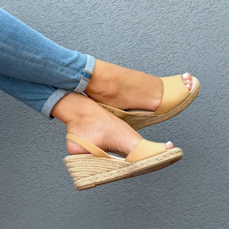 Classic Espadrille Wedge in Honey