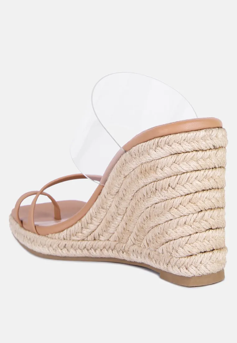 Clear Path Toe Ring Espadrilles Wedge Sandals By Ruw