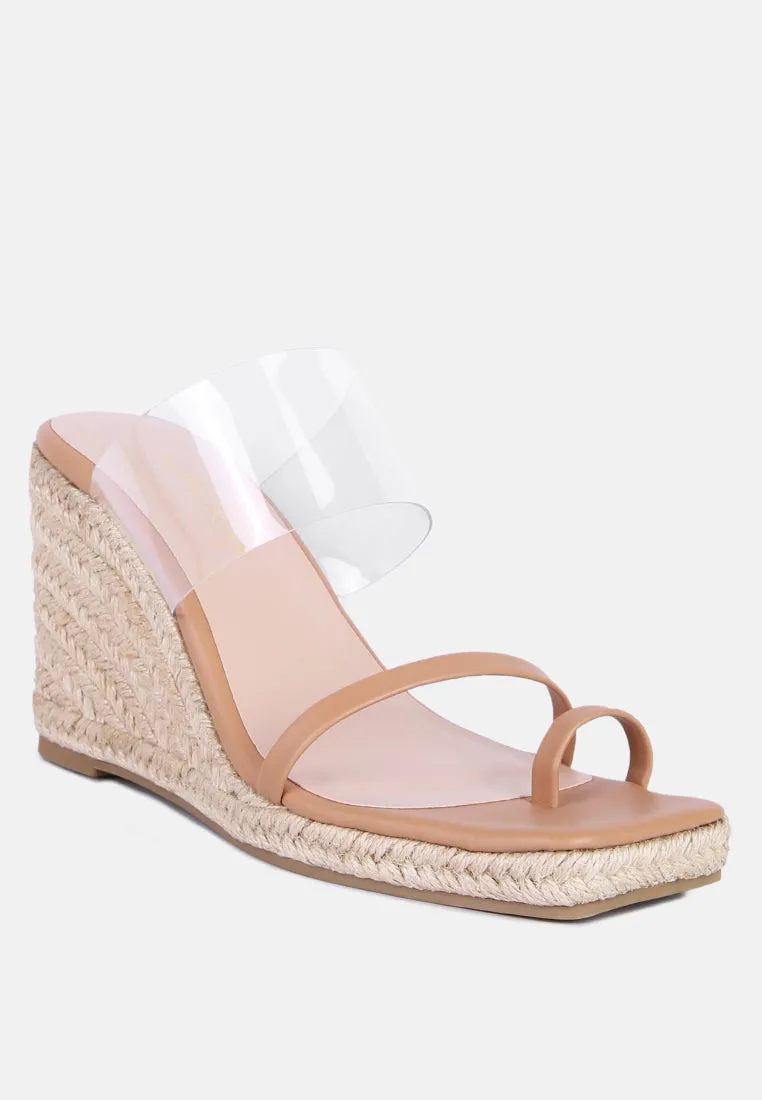 Clear Path Toe Ring Espadrilles Wedge Sandals By Ruw