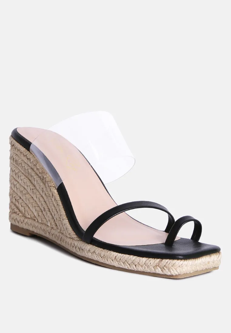 Clear Path Toe Ring Espadrilles Wedge Sandals By Ruw