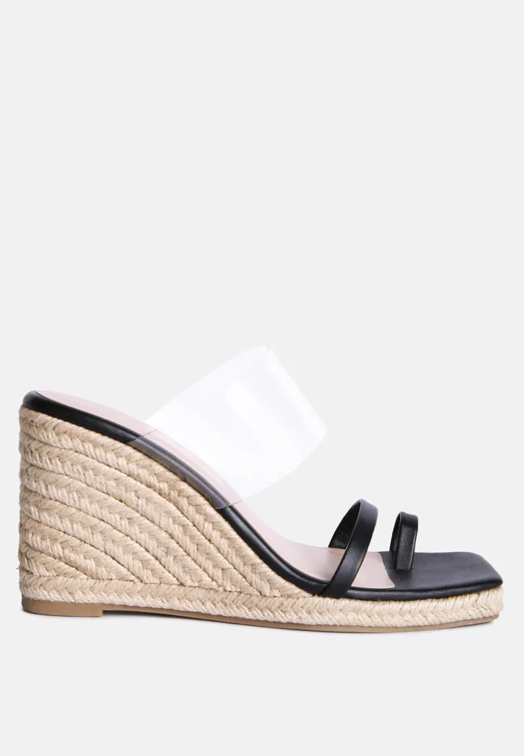 Clear Path Toe Ring Espadrilles Wedge Sandals By Ruw