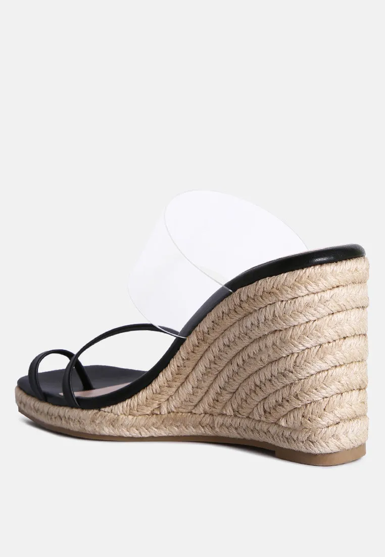 Clear Path Toe Ring Espadrilles Wedge Sandals By Ruw
