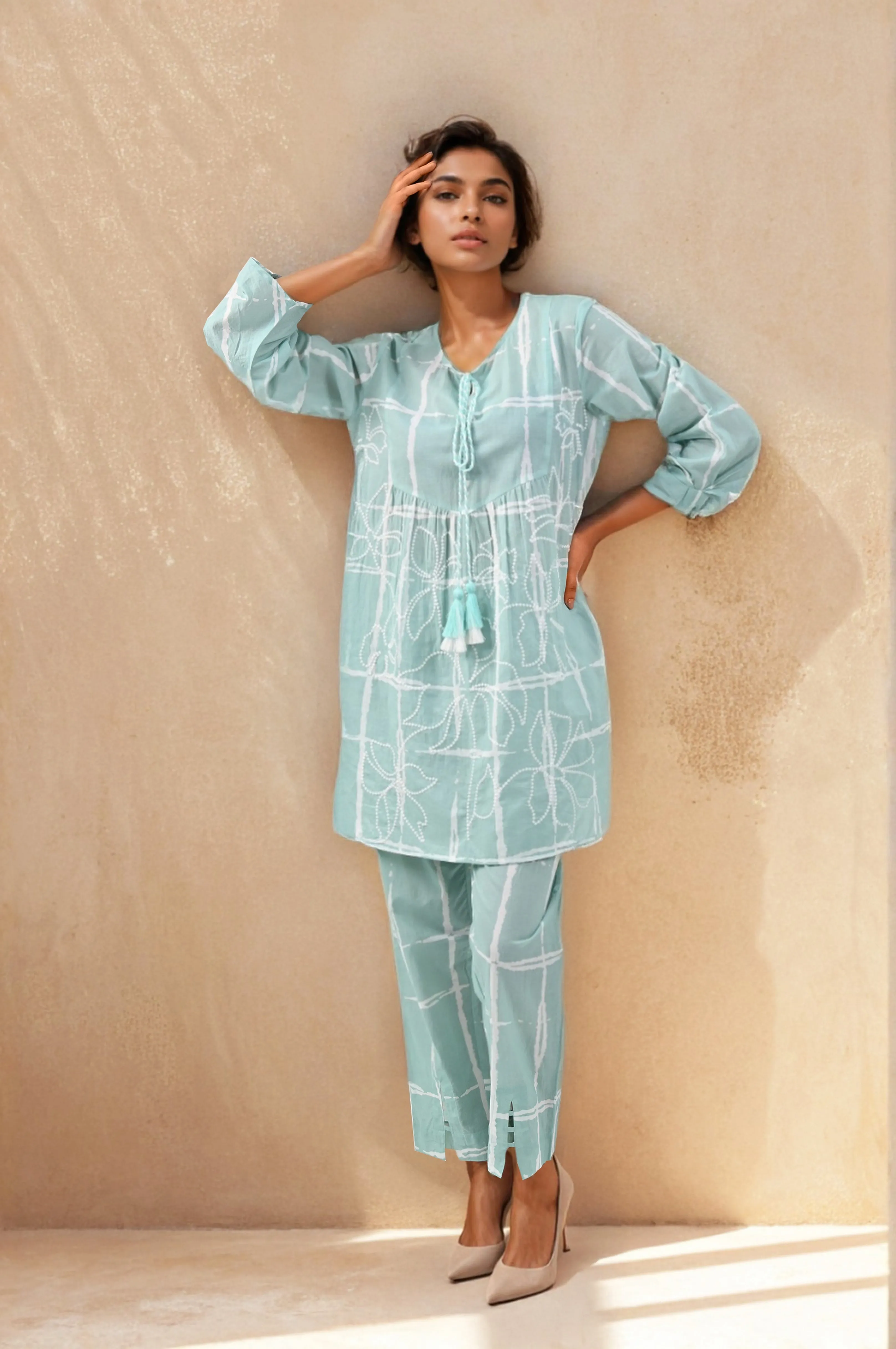 Cool Blue Cotton Co-ord Set
