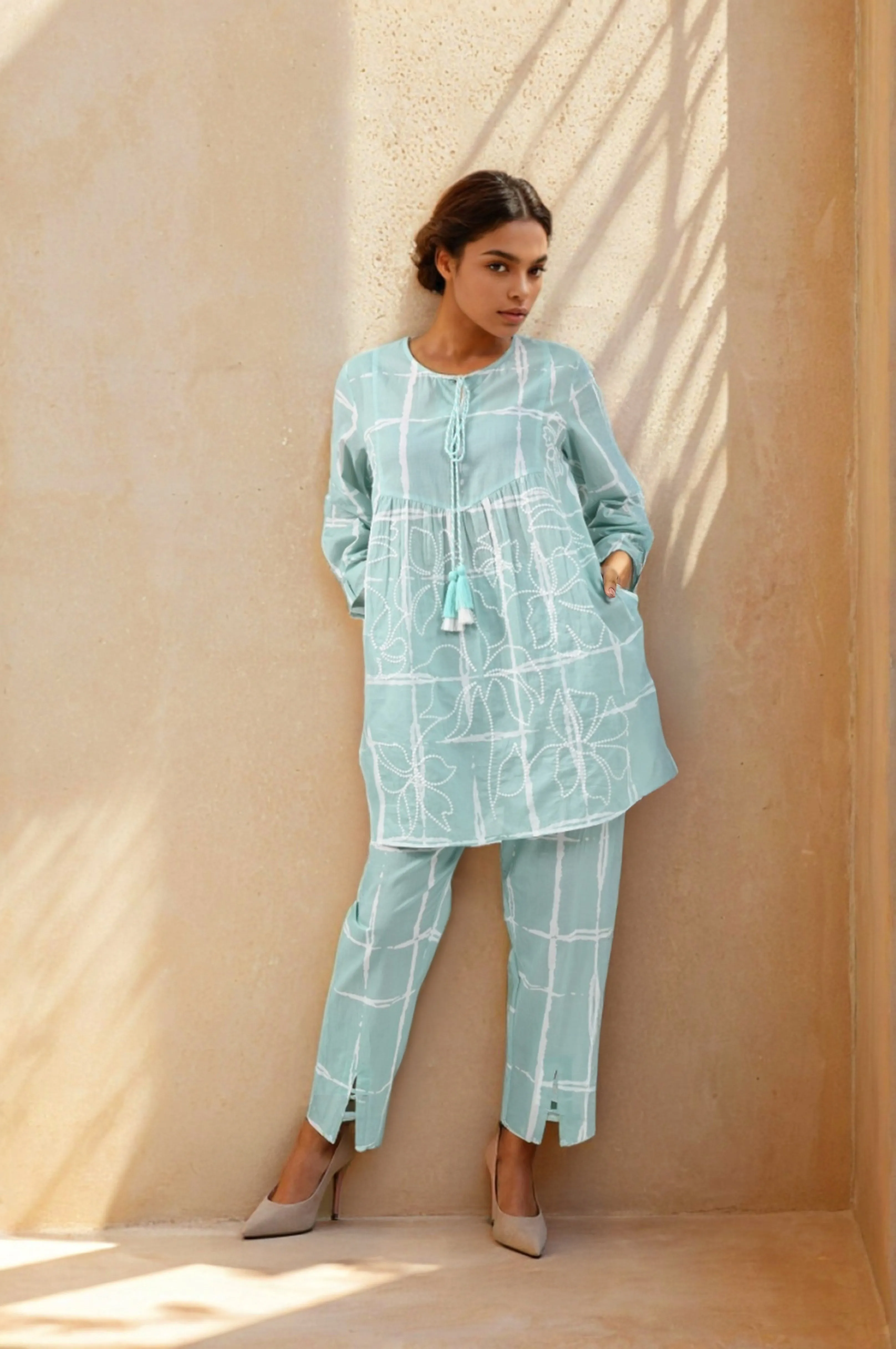 Cool Blue Cotton Co-ord Set