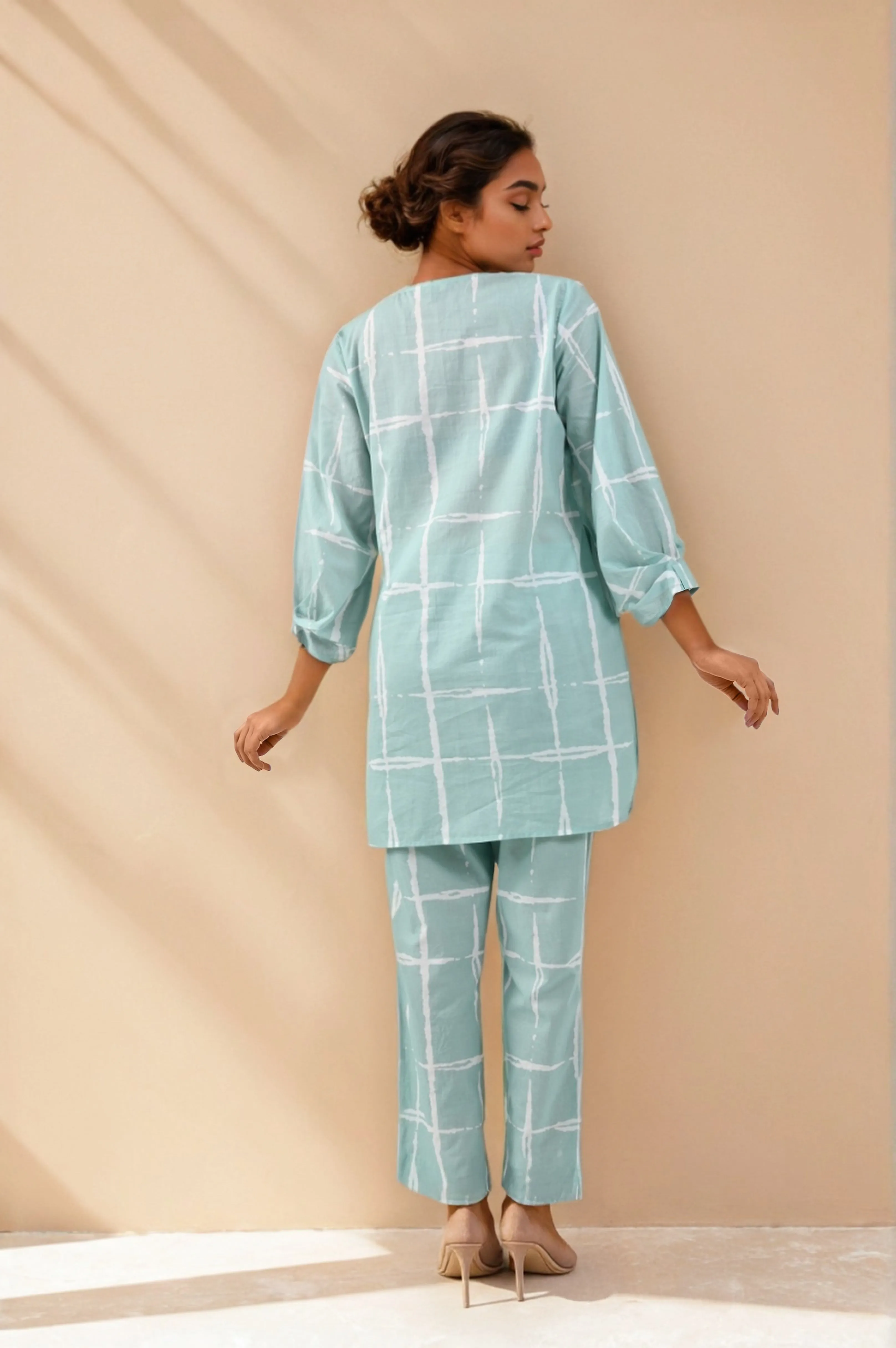 Cool Blue Cotton Co-ord Set