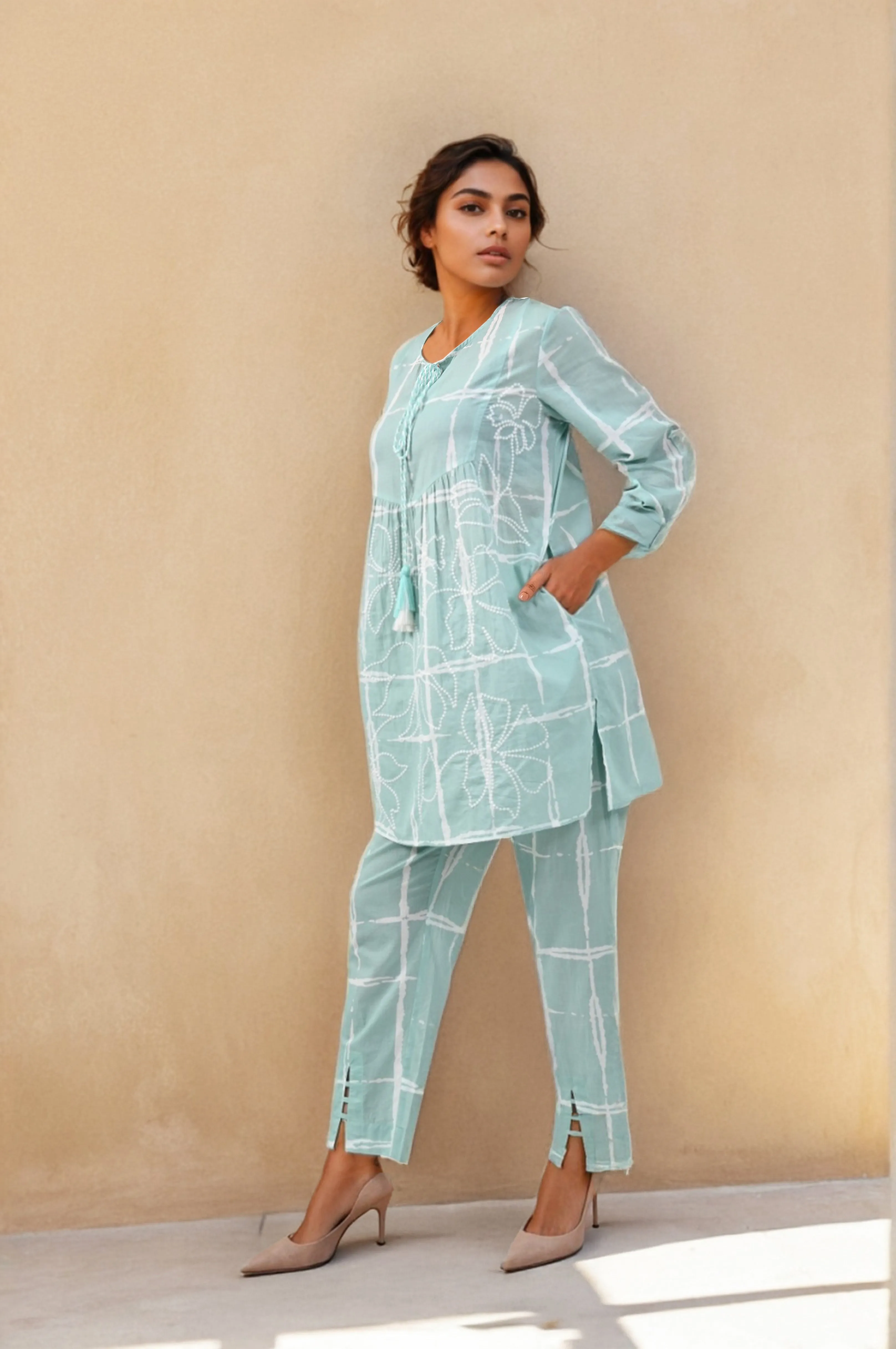 Cool Blue Cotton Co-ord Set