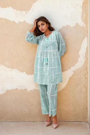 Cool Blue Cotton Co-ord Set