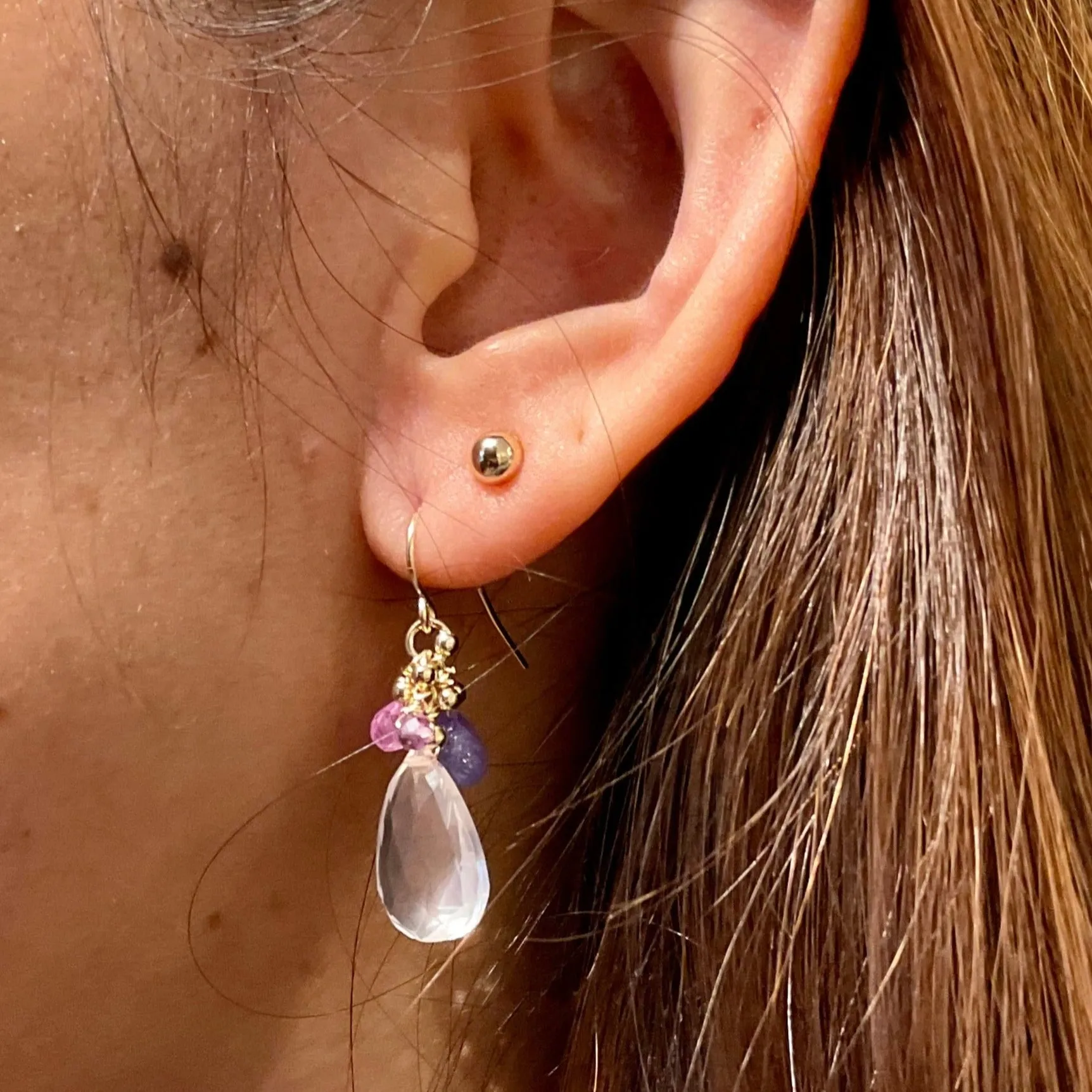 Cool-Toned Cluster Earrings