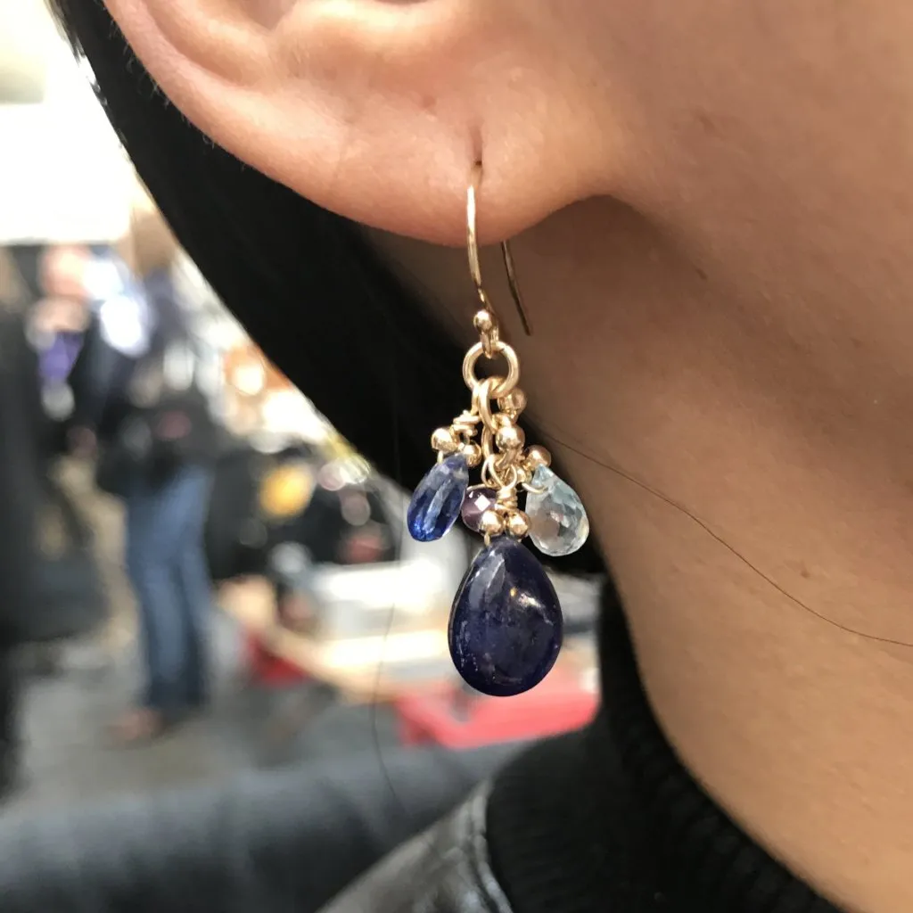 Cool-Toned Cluster Earrings