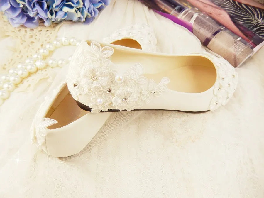 Daisy Vintage Style Wedding Flats - CM_L085