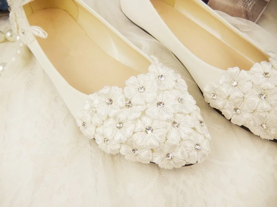 Daisy Vintage Style Wedding Flats - CM_L085