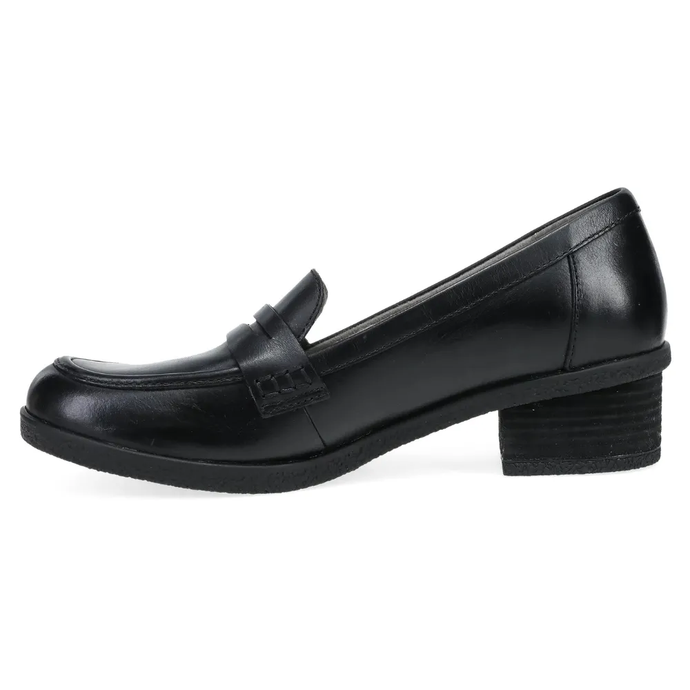 Dansko Danica Black Waterproof Burnished Loafer (Women's)