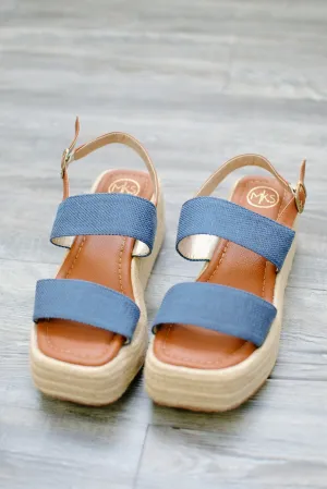 Denim Platform Espadrille Sandals