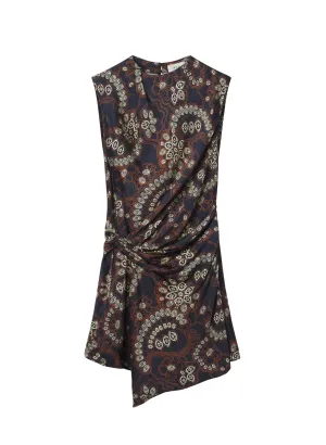 Dion Dress in Navy/Cream