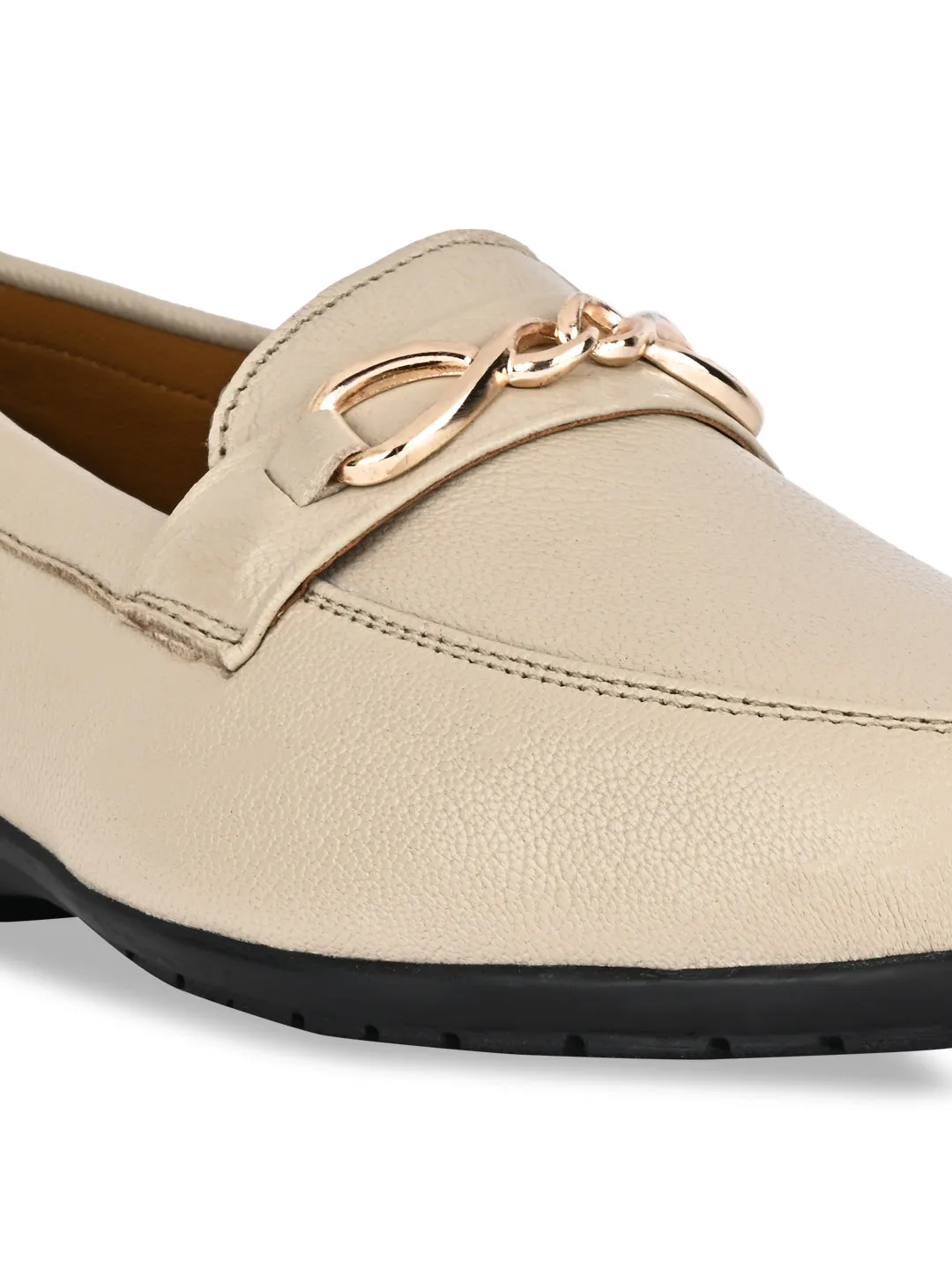 Empower By Rocia Beige Women Buckled Loafers