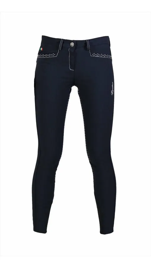 Equiline Clodette Full Grip Girls Breeches- White 10/11