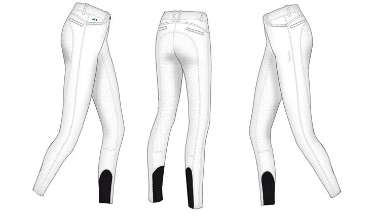Equiline Clodette Full Grip Girls Breeches- White 10/11