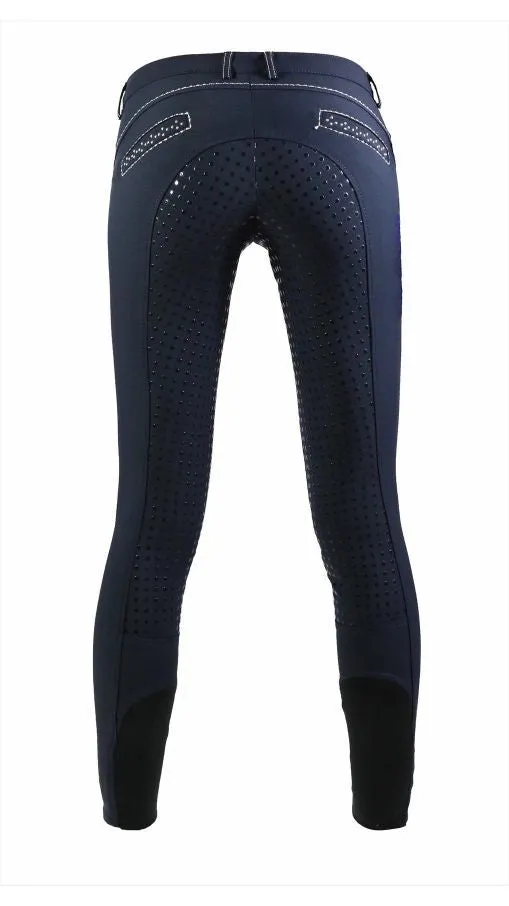 Equiline Clodette Full Grip Girls Breeches- White 10/11