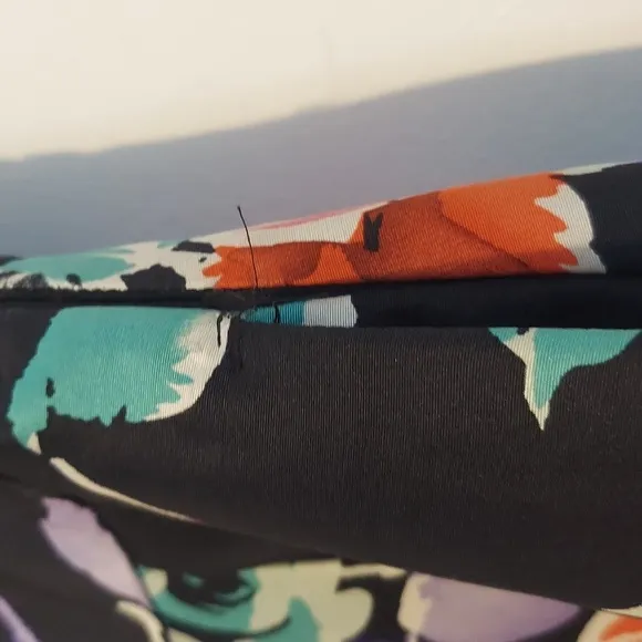Express Design Studio Silk Floral A-Line Midi Skirt Sz 4 Black Red Purple Green