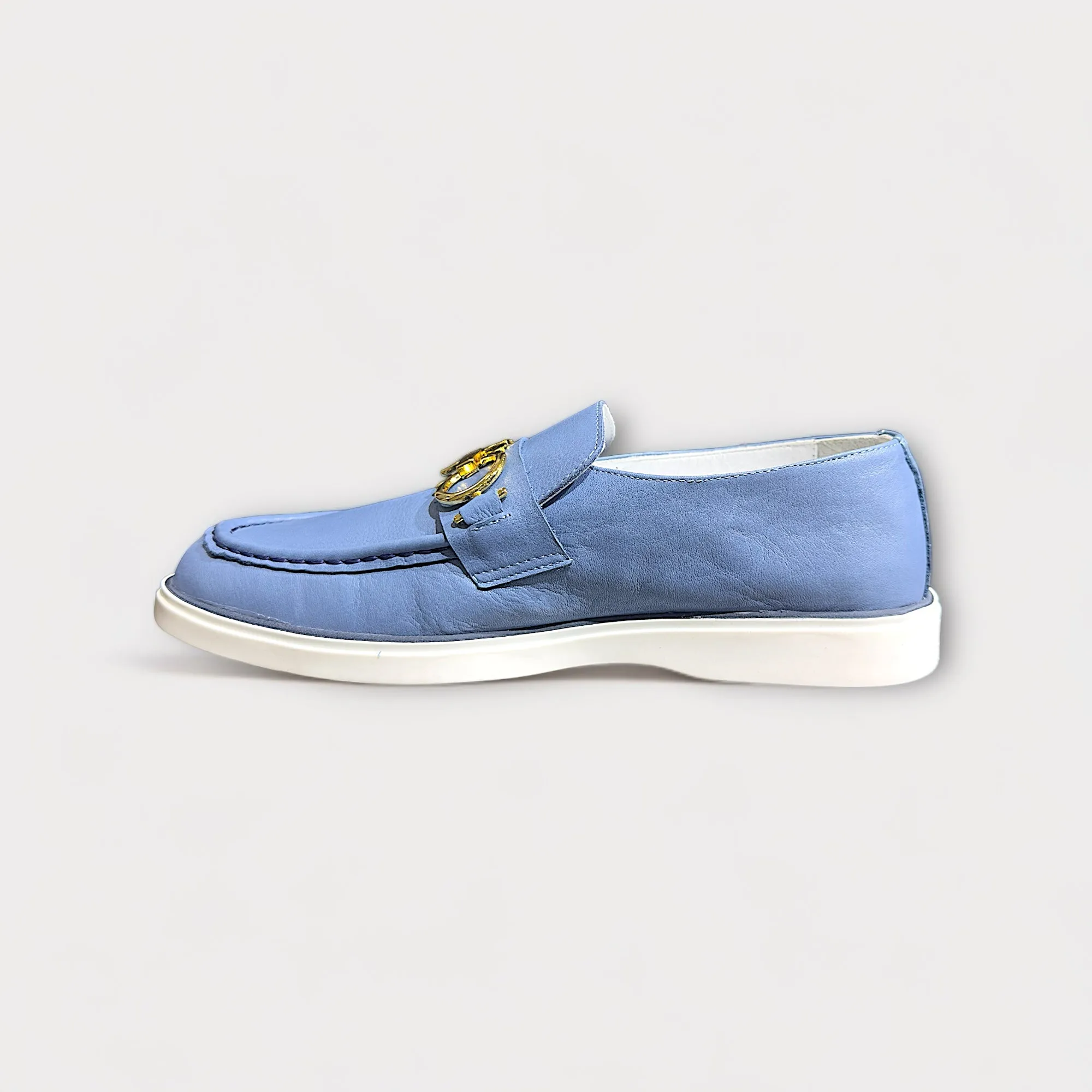 FF Blue Soft Leather Loafer