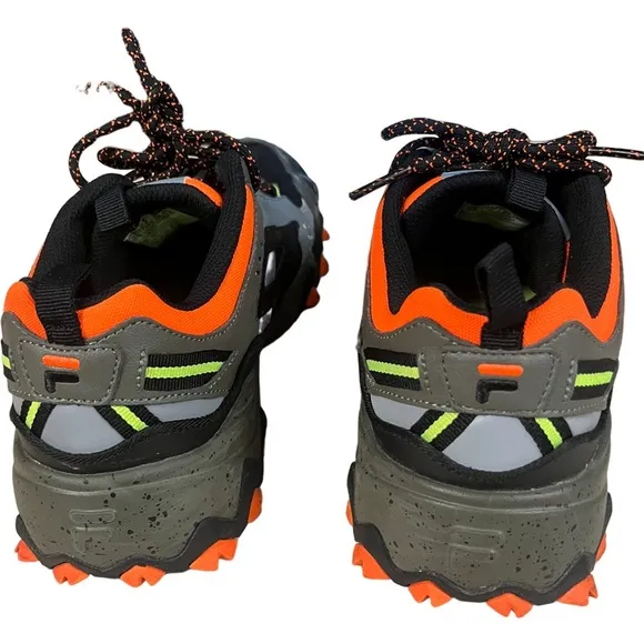 Fila Hiking Oakmont TR Athletic Shoe-Olive / Black / Orange Size 10.5