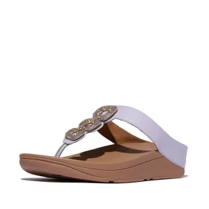 FitFlop Fino Crystal Chain Leather Sandals - Cool Lilac