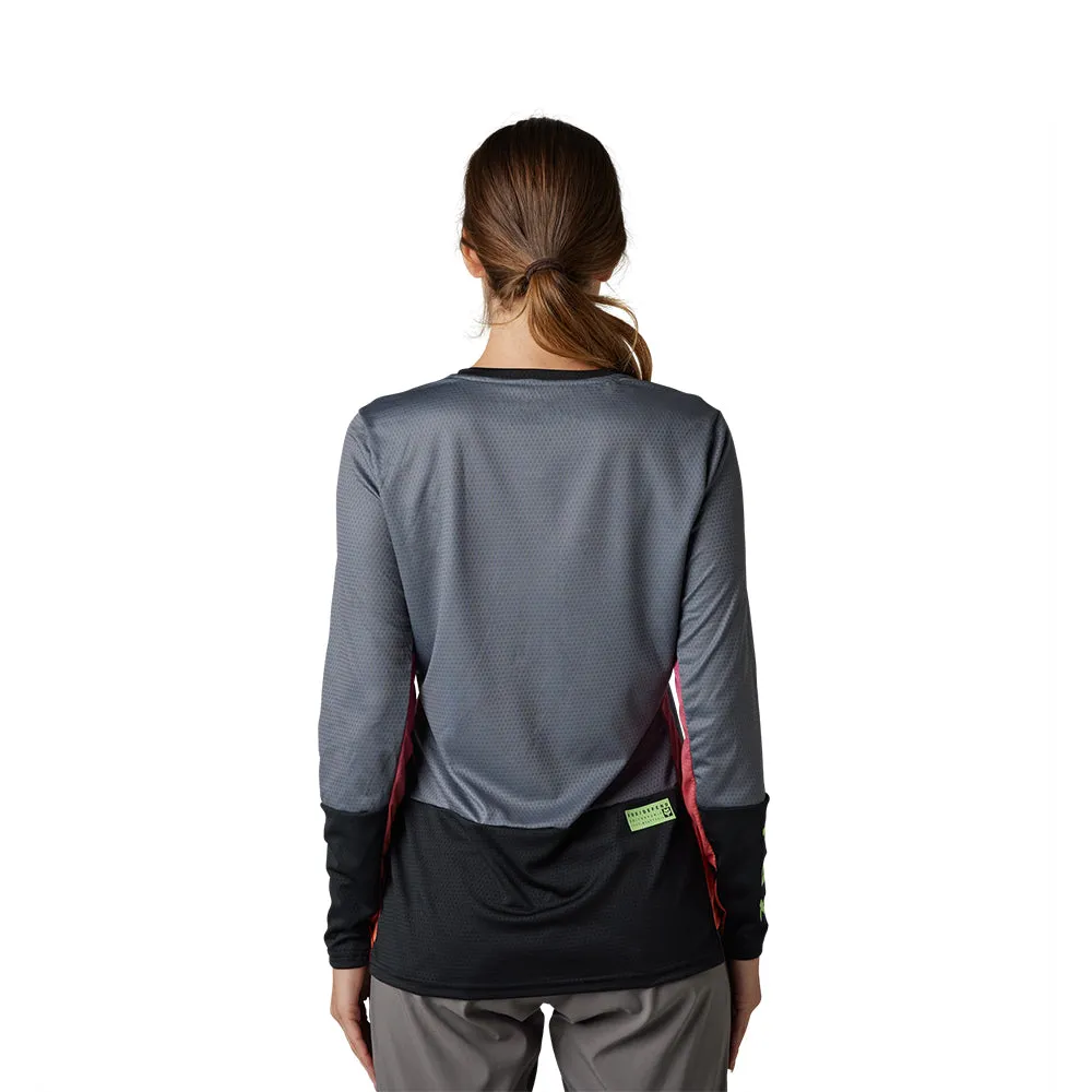 Fox Womens Defend Race Ls Jersey [Pewter]